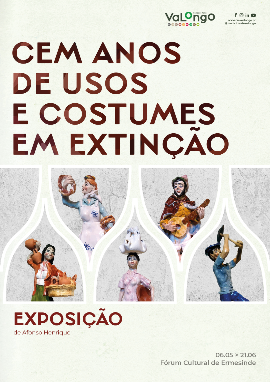Cartaz: Exposição “Cem anos de usos e costumes em extinção” em exibição no Fórum Cultural de Ermesinde