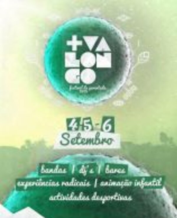Cartaz do festival +Valongo, com datas e atividades destacadas.