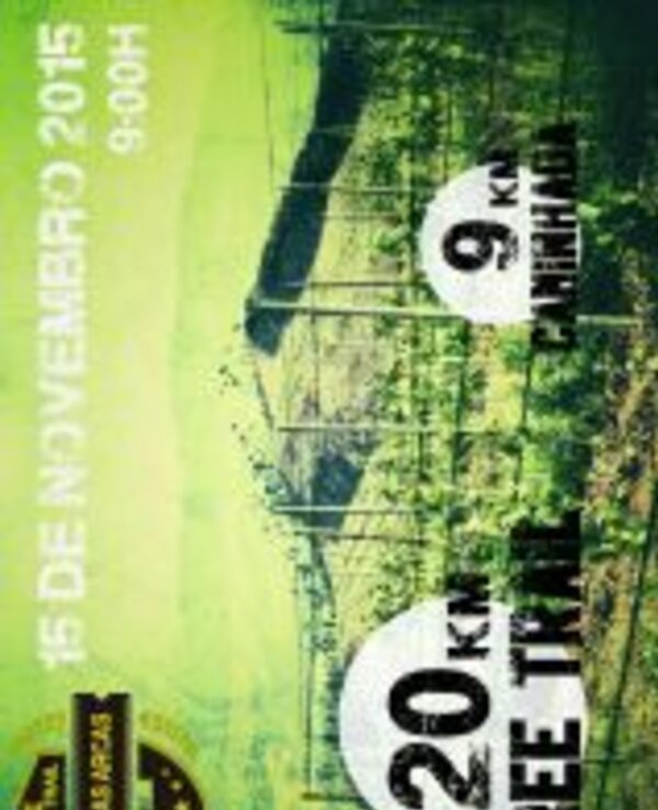 Cartaz de evento com informações sobre trilhas de 9 km e 20 km.