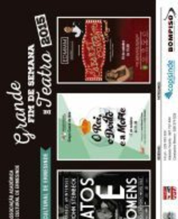Cartaz do Grande Fim de Semana de Teatro 2015 com três peças destacadas.