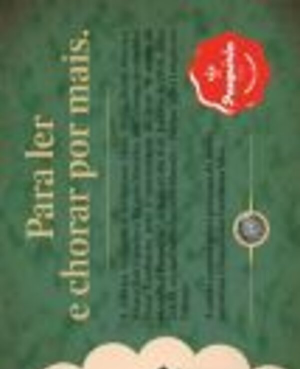 Capa de livro verde com ilustração e texto sobre leitura e emoção.