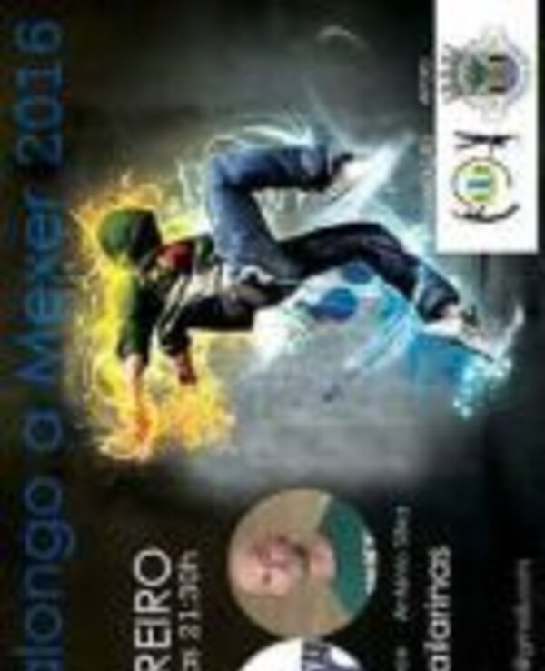 Cartaz do evento 'Valongo a Mexer 2016' com dançarinos e informações.