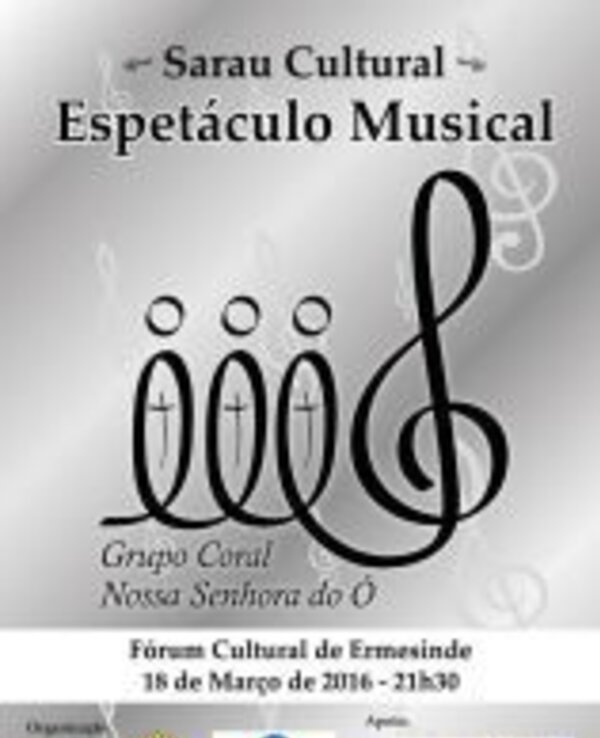Cartaz do Sarau Cultural com informações sobre o espetáculo musical.