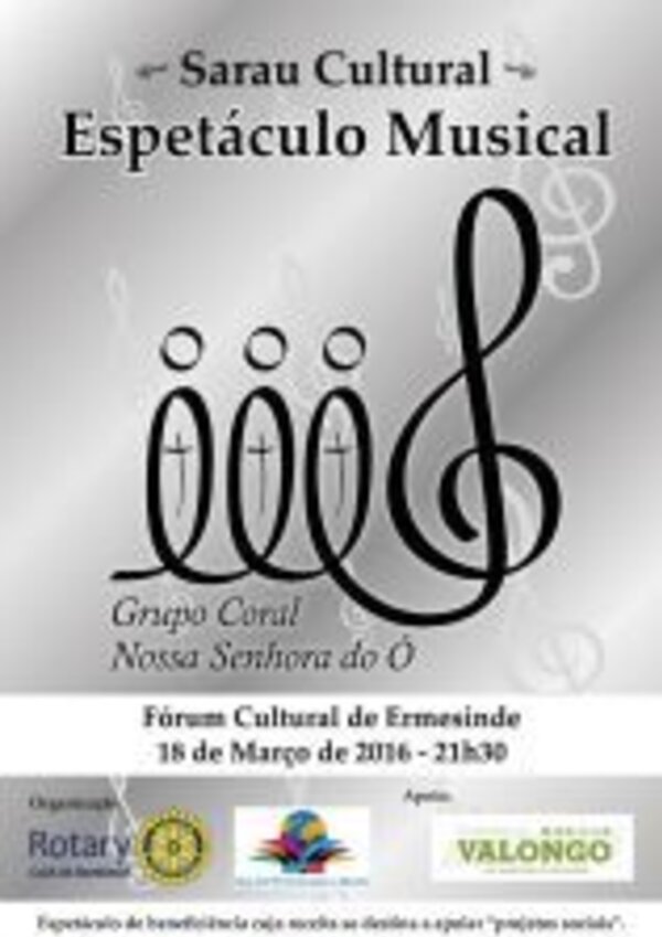 Cartaz do Sarau Cultural com informações sobre o espetáculo musical.