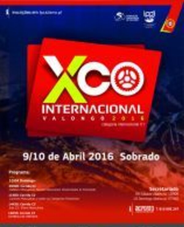 Cartaz do XCO Internacional Valongo 2016, com datas e programa do evento.