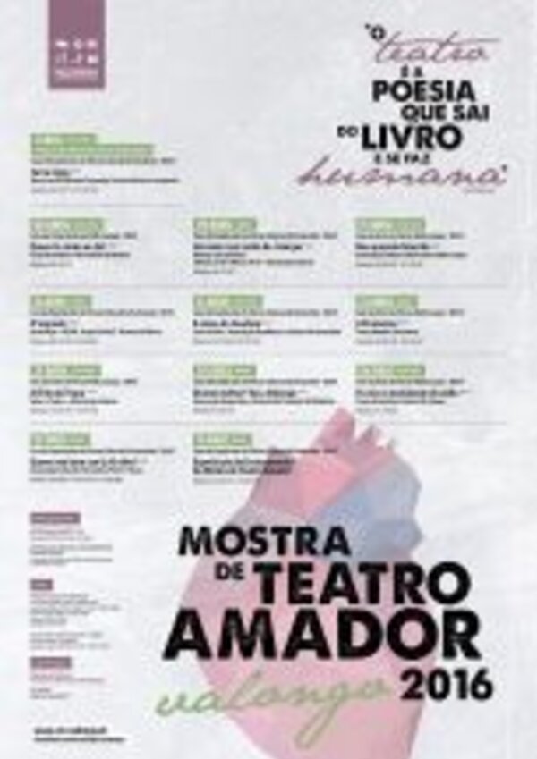 Cartaz da Mostra de Teatro Amador 2016 com programação e tema.