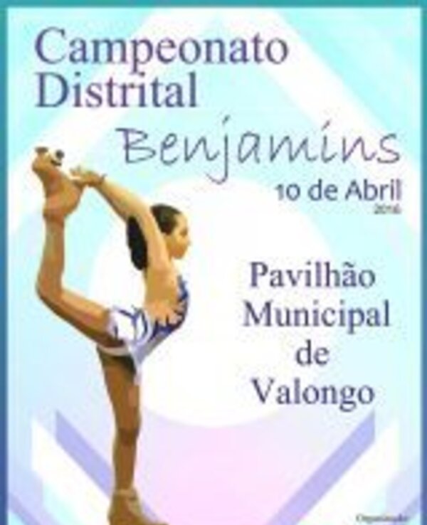 Cartaz do Campeonato Distrital de Patinagem, com patinador em ação.