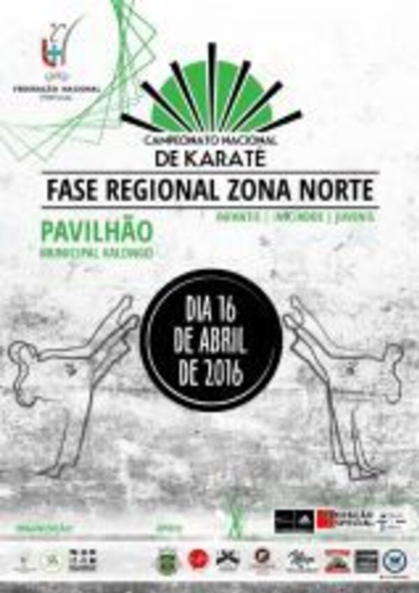 Cartaz do Campeonato Nacional de Karate, Zona Norte, 16 de abril de 2016.