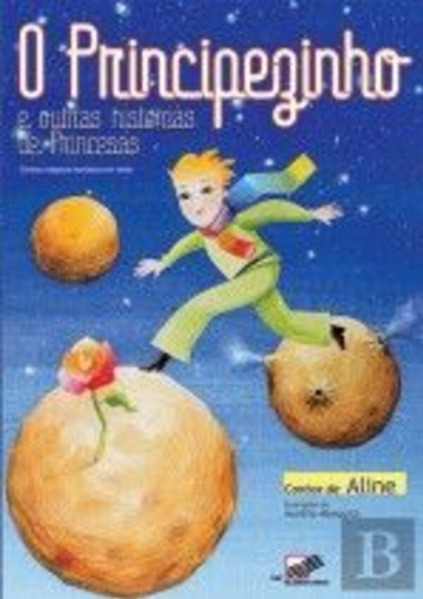 Capa do livro 'O Principezinho', com um menino a saltar entre planetas.