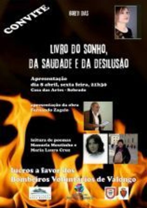 Convite para apresentação do livro 'Livro do Sonho' em evento beneficente.