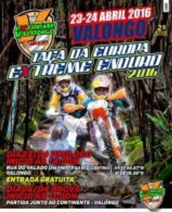 Cartaz do evento 'Taca da Europa Extreme Enduro 2016' em Valongo.