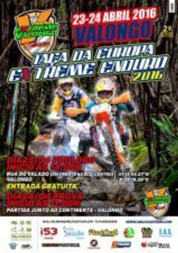 Cartaz do evento 'Taca da Europa Extreme Enduro 2016' em Valongo.