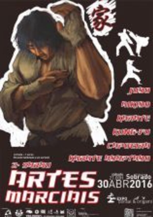 Cartaz de evento de artes marciais com um lutador em destaque.