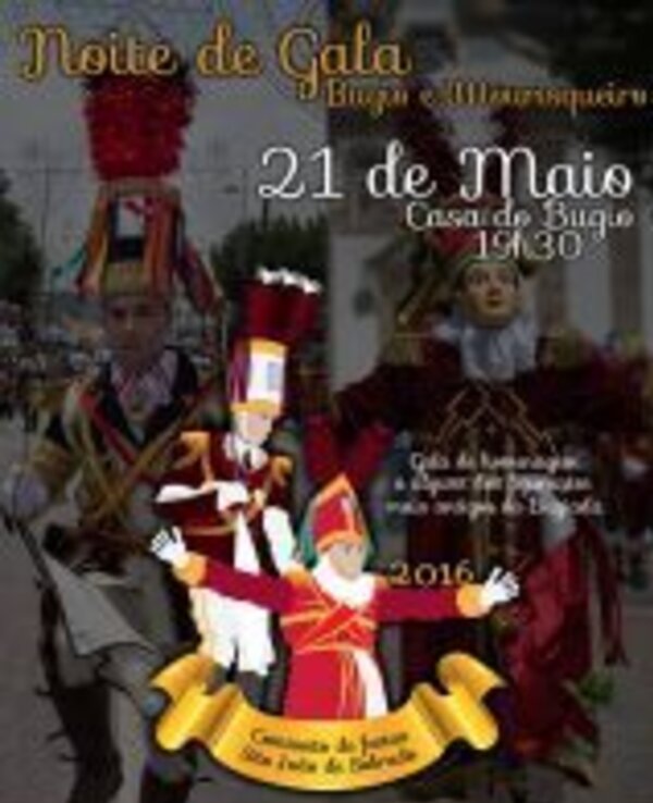 Cartaz da Noite de Gala em Bugo, com data e informações do evento.