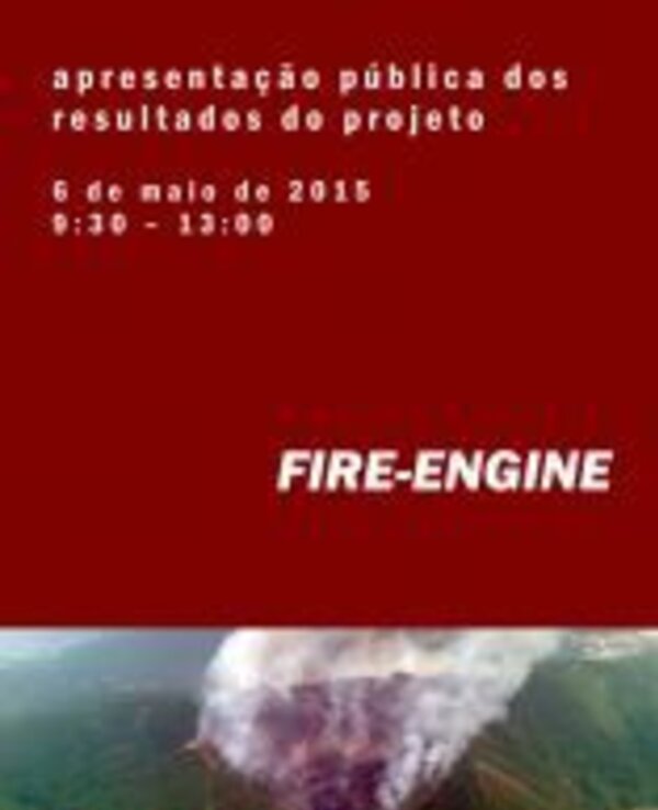 Cartaz de apresentação pública do projeto Fire-Engine, com data e horário.