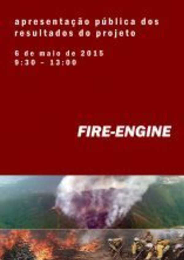 Cartaz de apresentação pública do projeto Fire-Engine, com data e horário.