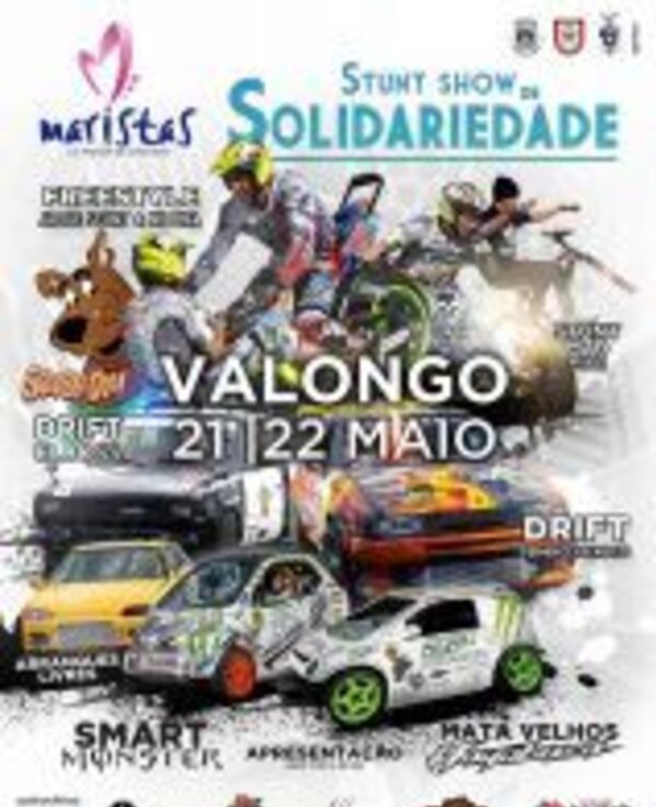 Cartaz do Stunt Show de Solidariedade em Valongo, 21 e 22 de Maio.