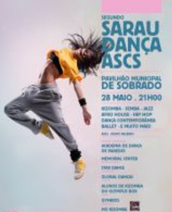 Imagem de um dançarino em movimento, promovendo um evento de dança.