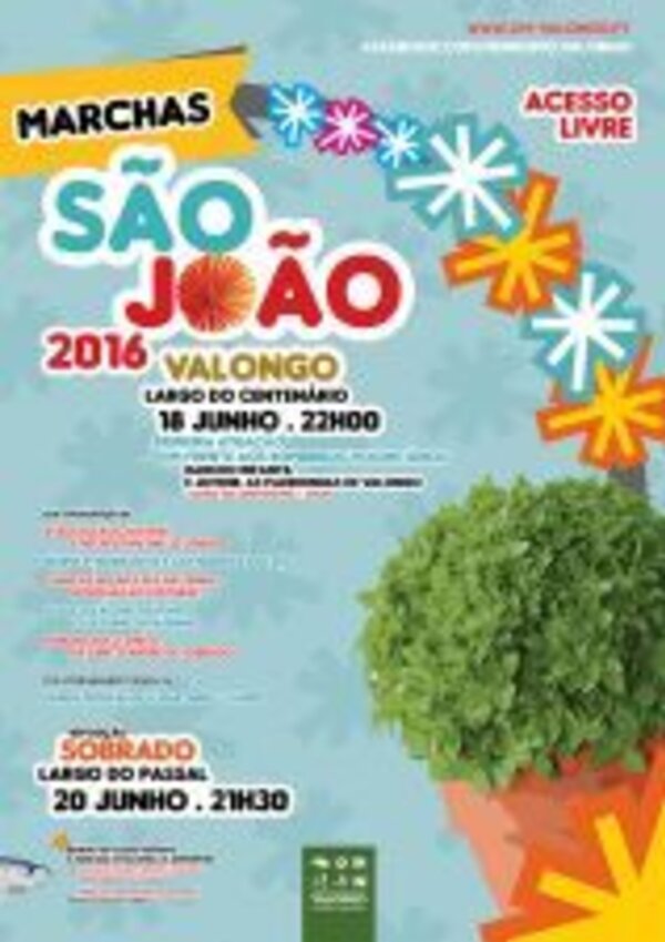 Cartaz do São João 2016 em Valongo, com informações sobre o evento.