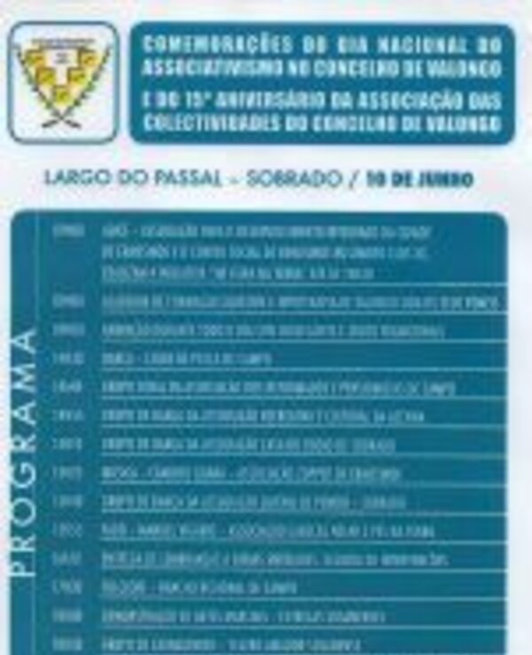 Cartaz com o programa das comemorações do Dia Nacional do Associativismo.