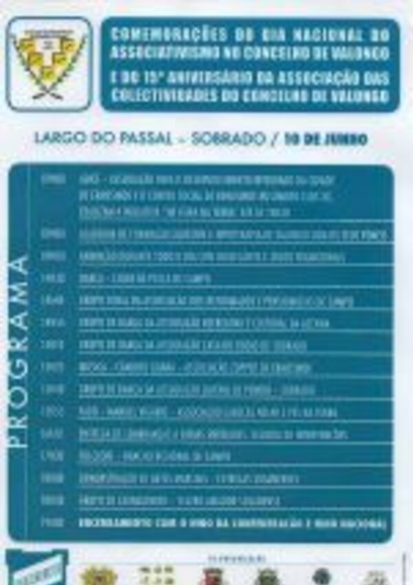 Cartaz com o programa das comemorações do Dia Nacional do Associativismo.