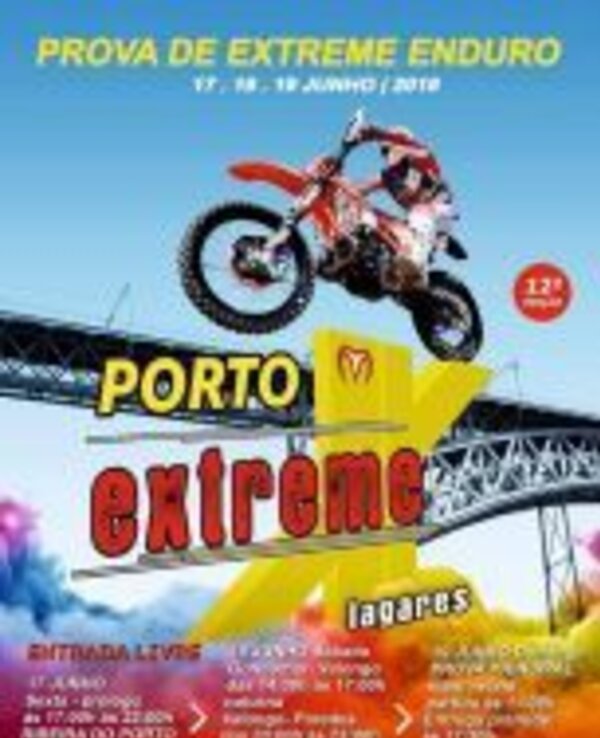 Cartaz da prova de Extreme Enduro no Porto, com data e informações.
