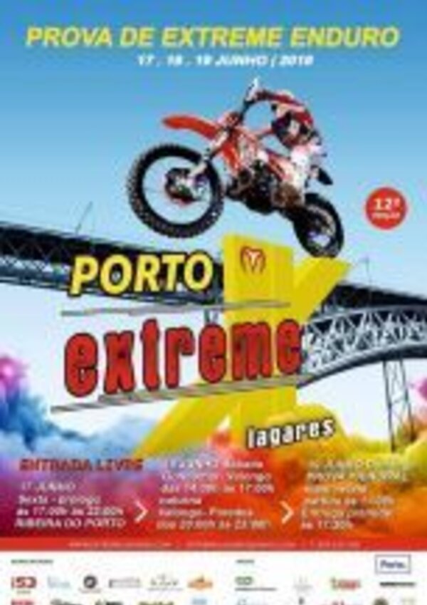 Cartaz da prova de Extreme Enduro no Porto, com data e informações.
