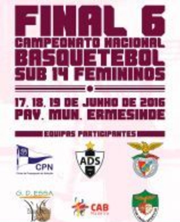 Cartaz da final do campeonato nacional de basquetebol sub 14 feminino.