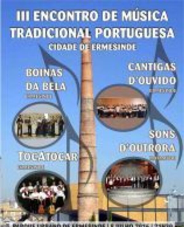 Cartaz do III Encontro de Música Tradicional Portuguesa em Ermesinde.
