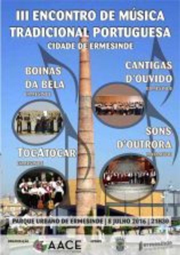 Cartaz do III Encontro de Música Tradicional Portuguesa em Ermesinde.