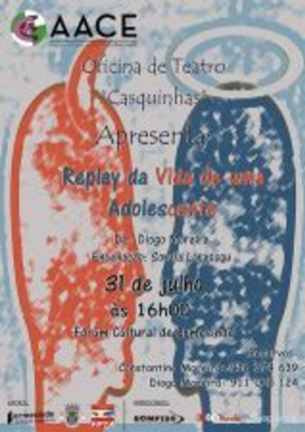 Cartaz da oficina de teatro com detalhes do evento e apresentação.