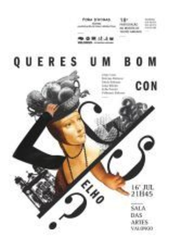 Cartaz de evento com título 'Queres um bom conselho?' e data.