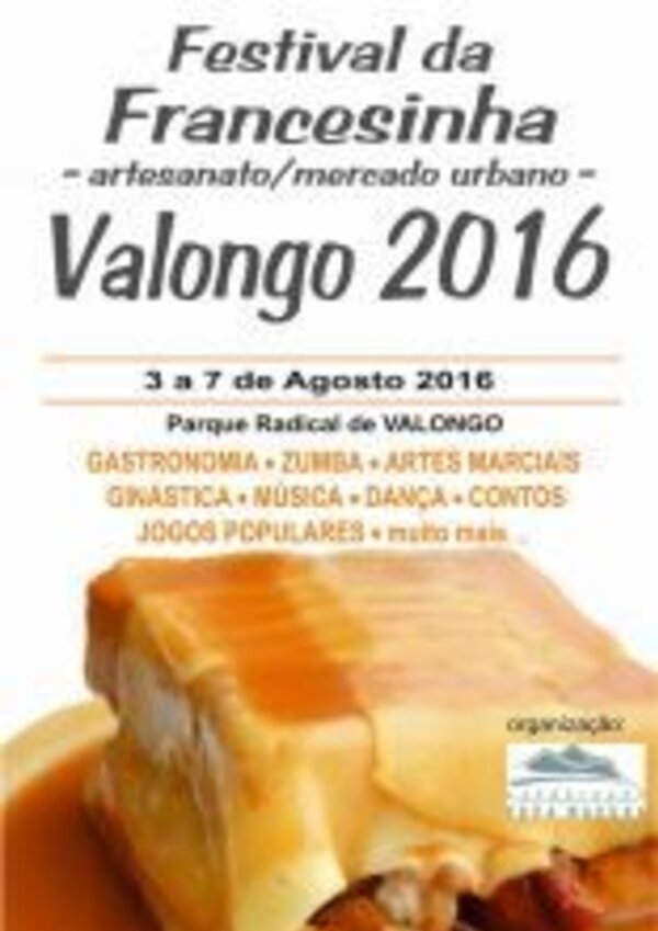 Cartaz do Festival da Francesinha em Valongo, de 3 a 7 de Agosto de 2016.