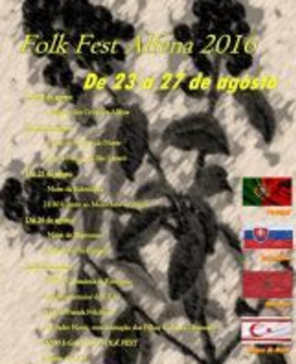 Cartaz do Folk Fest 2016, com datas e informações sobre o evento.