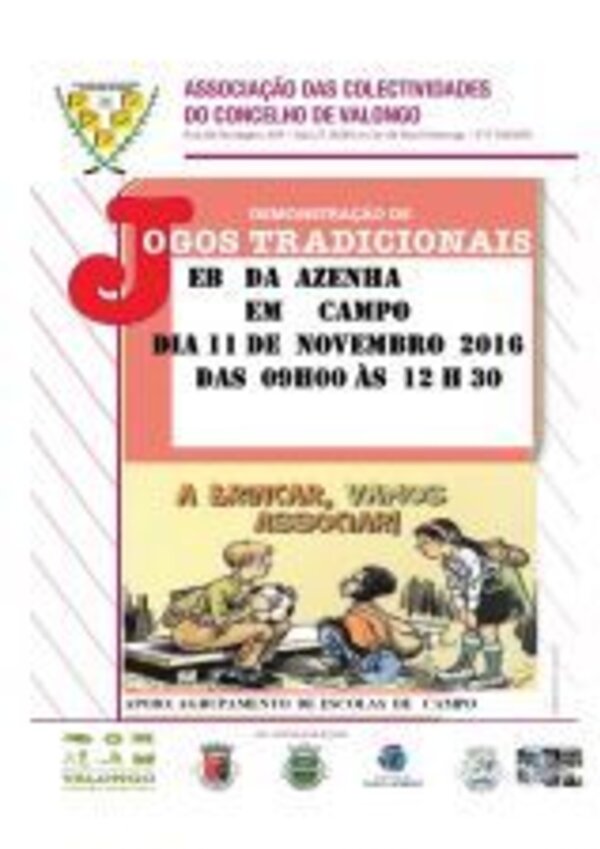 Cartaz sobre demonstração de jogos tradicionais em 11 de novembro de 2016.