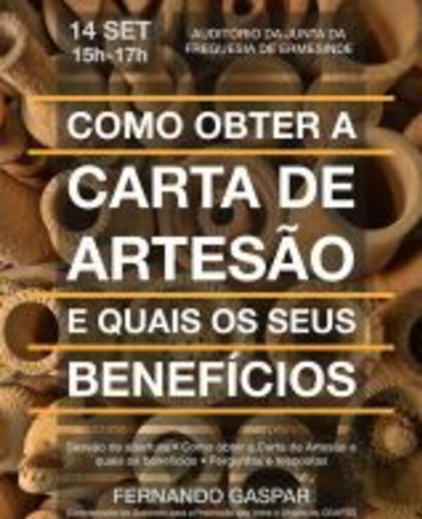 Cartaz sobre como obter a carta de artesão e seus benefícios.