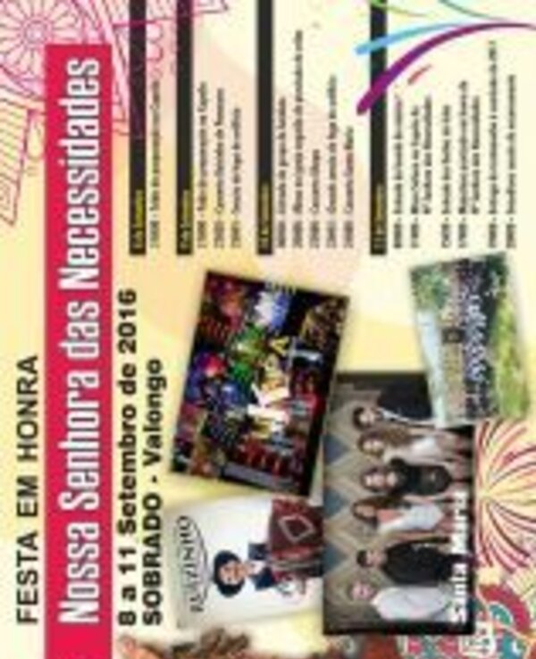Cartaz da festa em honra de Nossa Senhora das Necessidades, Valongo.