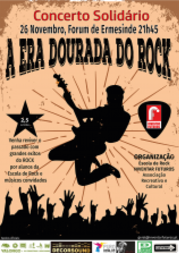 Cartaz do concerto solidário 'A Era Dourada do Rock' em Ermesinde.
