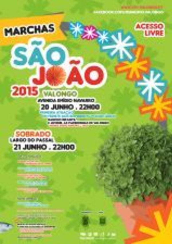 Cartaz do São João 2015 em Valongo, com informações sobre o evento.