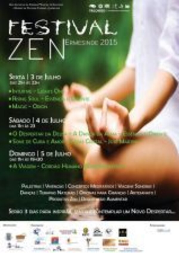 Cartaz do Festival Zen 2015 em Ermesinde, com programação e atividades.