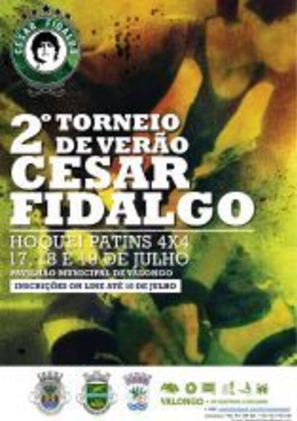 Cartaz do 2º Torneio de Verão César Fidalgo, hóquei patins 4x4.
