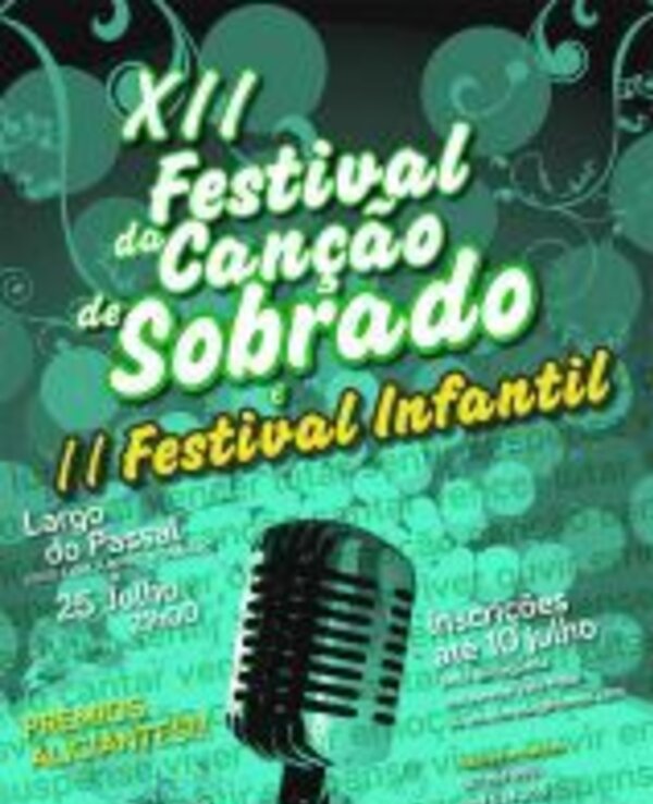 Cartaz do XII Festival da Canção de Sobrado e II Festival Infantil.