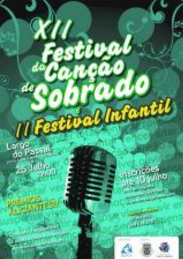 Cartaz do XII Festival da Canção de Sobrado e II Festival Infantil.