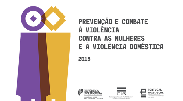 Imagem com figuras estilizadas e texto sobre a prevenção da violência contra mulheres.