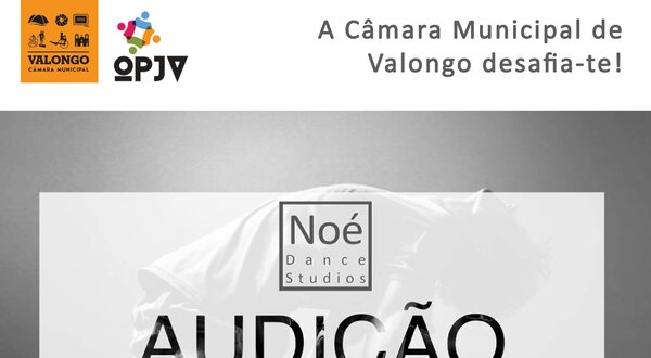 Cartaz da audição para aulas gratuitas de hip-hop em Valongo.