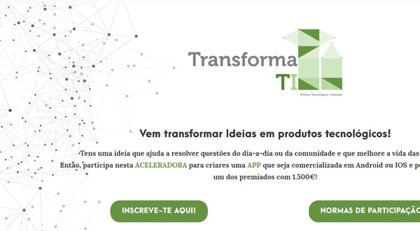 Imagem de um convite para participar de uma aceleradora de apps tecnológicos.