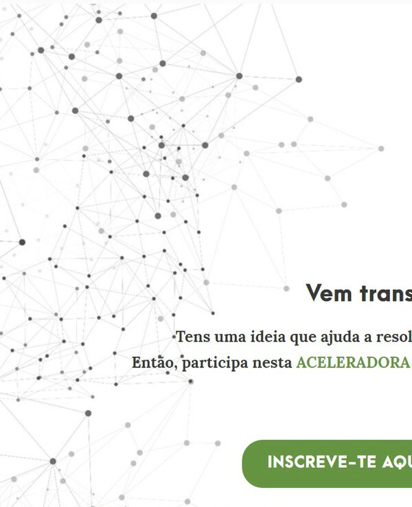 Imagem de um convite para participar de uma aceleradora de apps tecnológicos.