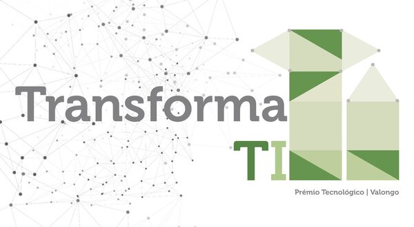 Cartaz do Prémio Tecnológico Transformar TI em Valongo, promovendo uma aceleradora.