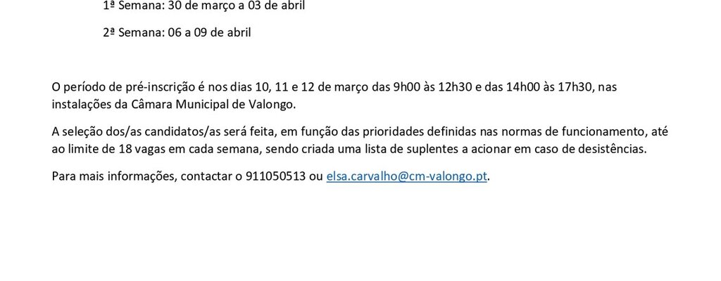 Projeto OTL ESPECIAL@rte Páscoa 2020 - pré-inscrição de 10 a 12 de março