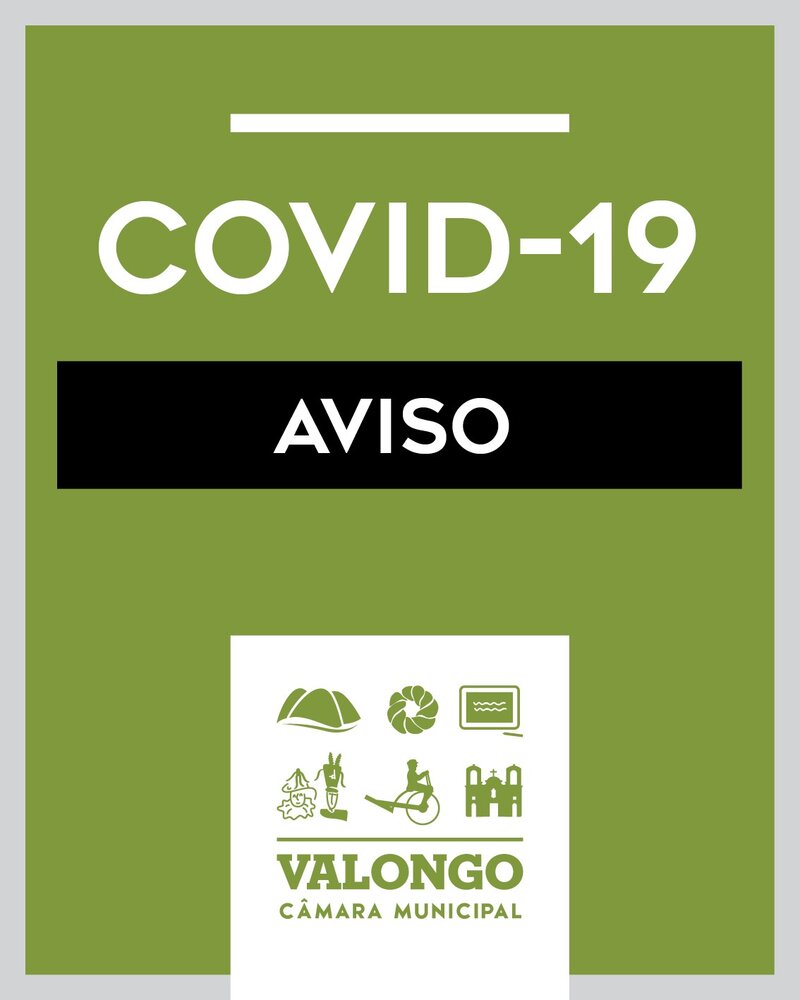 Aviso sobre COVID-19 da Câmara Municipal de Valongo.